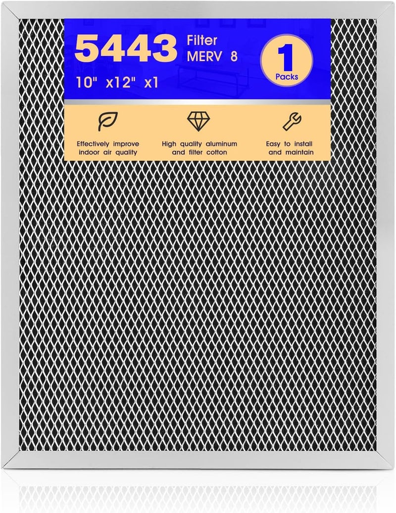 Vilapow 5443 Dehumidifier Filter Replacement MERV 8 Washable Whole House Filter 10" x12" x1" Fit for Aprilaire 1830 1850 1852 Ventilation 8191 8192 - (1 Pcs) - Image 1